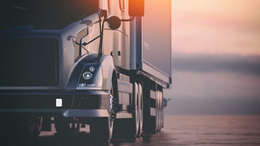 Image of a truck during sunset